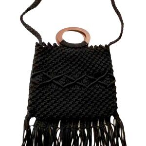 Danielle Nicole Black Fringe Bag